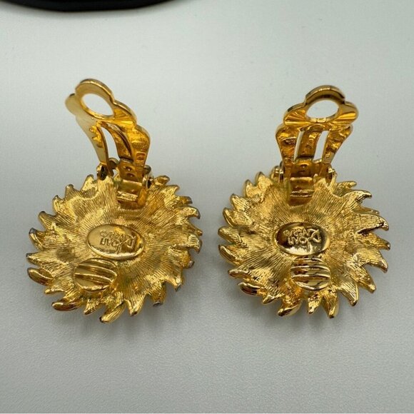 Joan Rivers Gold Plated Sunflower Clip On Earrings - Picture 5 of 10